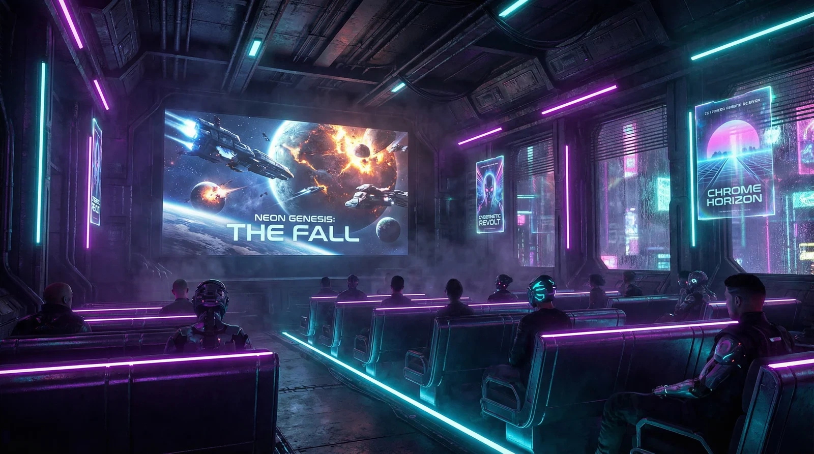 霓虹创世纪陨落科幻电影预告片画面